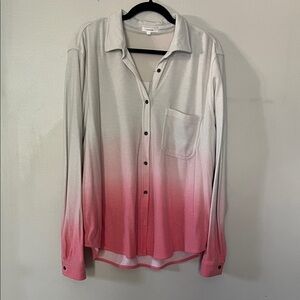 Maurices Pink and White Gradient Women's Button Down Shirt